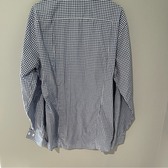 H&M | Mens Size Large Slim Fit Button Down Long sleeve Shirt | Blue & White - Picture 8 of 12